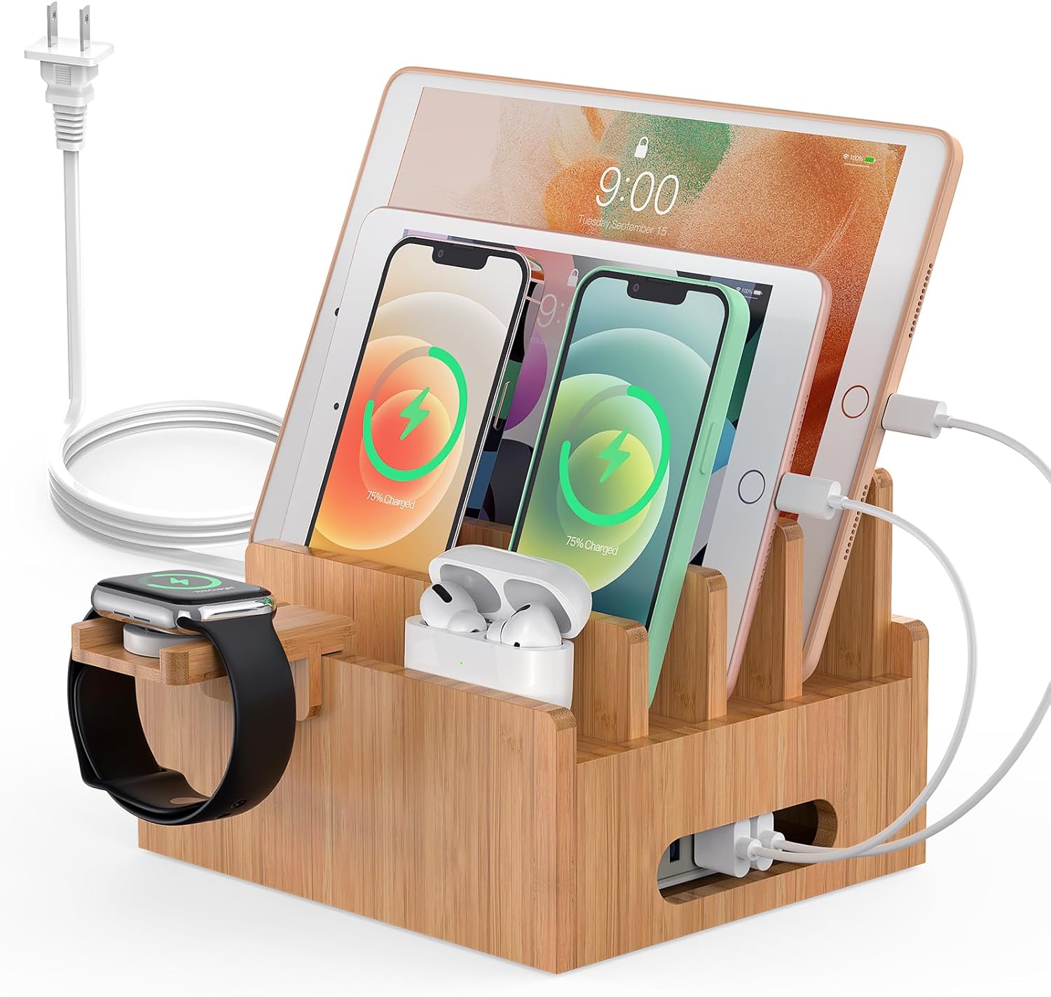 Pezin & Hulin Bamboo Charging Station for Multiple Devices