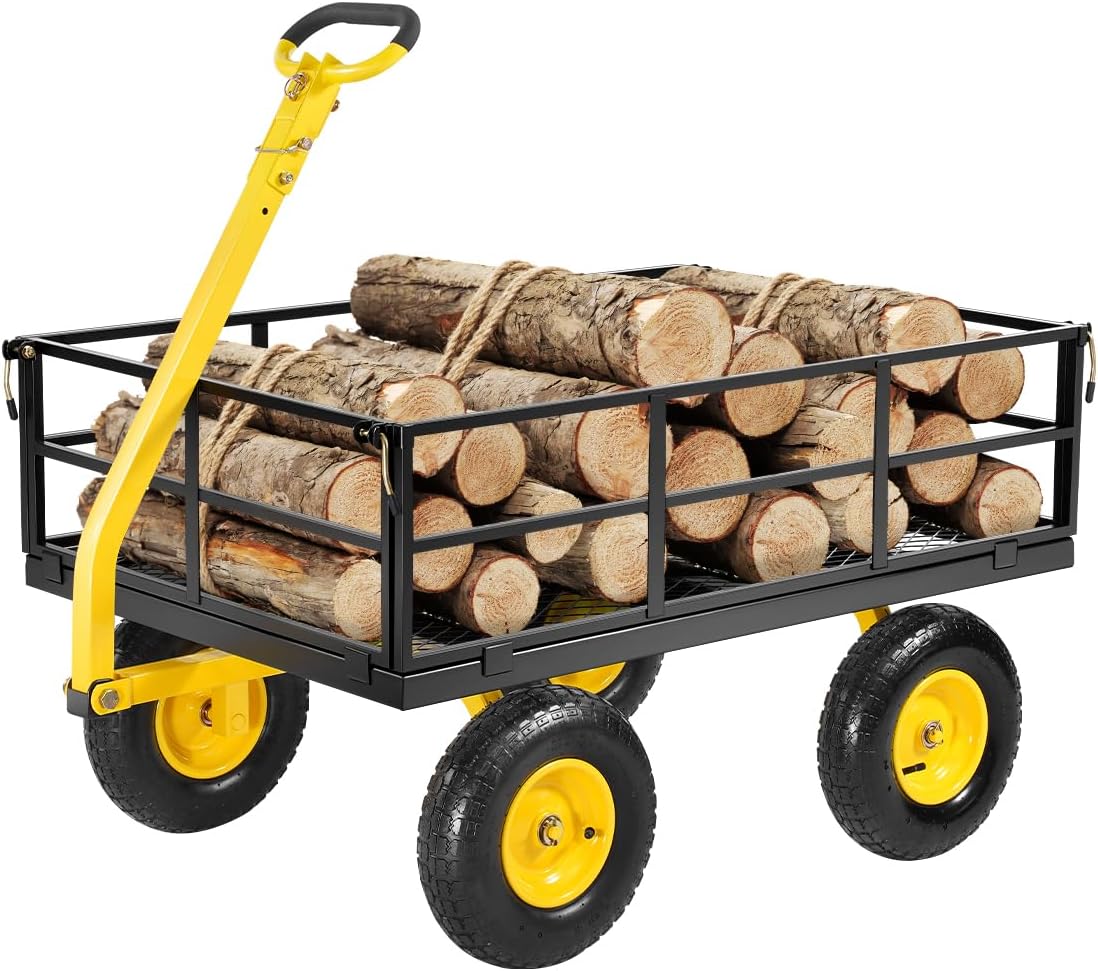 VEVOR 1200 Lbs Steel Garden Cart for Heavy Duty Outdoor Tasks