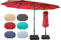 Bigroof 15ft x 9ft Patio Double-Sided Rectangular Umbrella - Extra