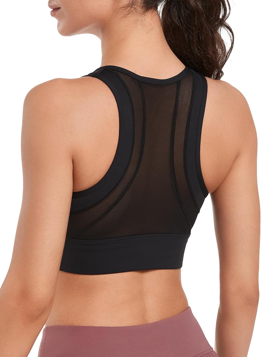 High Impact Sports Bras for Women with Front Zip Closure