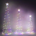 JOIEDOMI 3 Packs Christmas Spiral Tree Yard Light for Holiday