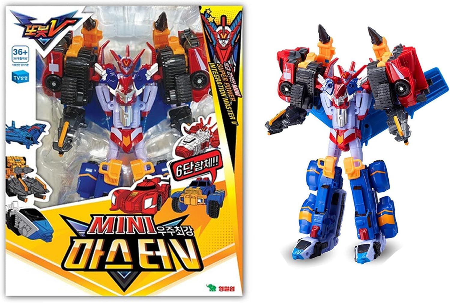 Mini MasterV Transforming Robot with 6 Mini Vehicles for Fun