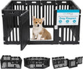 Dog Playpen with Door 12 Panel 25.6in H - Secure, Easy Assembly