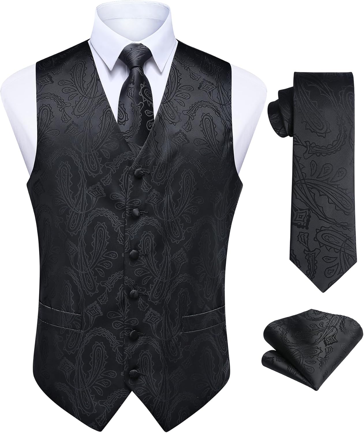 Enlision V3-02 Men's 3PCS Formal Vest Set for Weddings and More