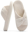Chantomoo Corduroy Memory Foam Slippers for Women - Comfy Bow