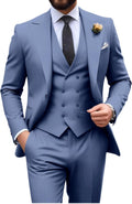 Mens Suit Slim Fit 3 Piece Double Breasted Suit - Versatile Formal 1