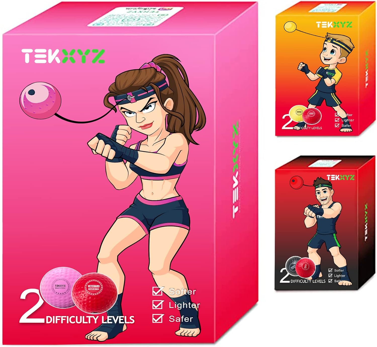 TEKXYZ Boxing Reflex Ball - Master Your Reaction Time!