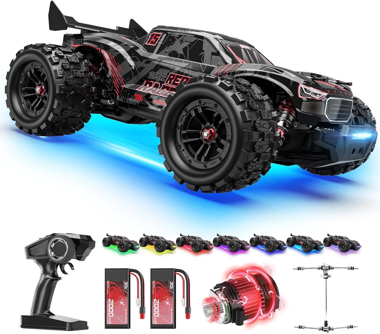 DEERC 1:14 Brushless RC Car: 46+ mph Off-Road Thrills!