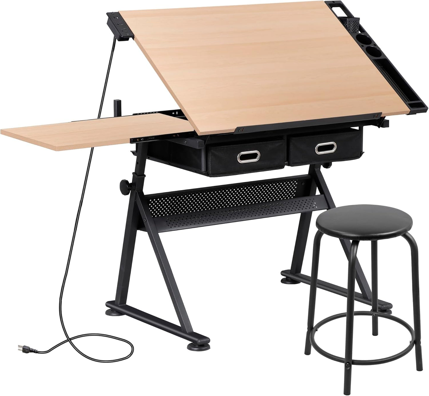 ZENY Adjustable Drafting Table with Stool for Artists and Crafters