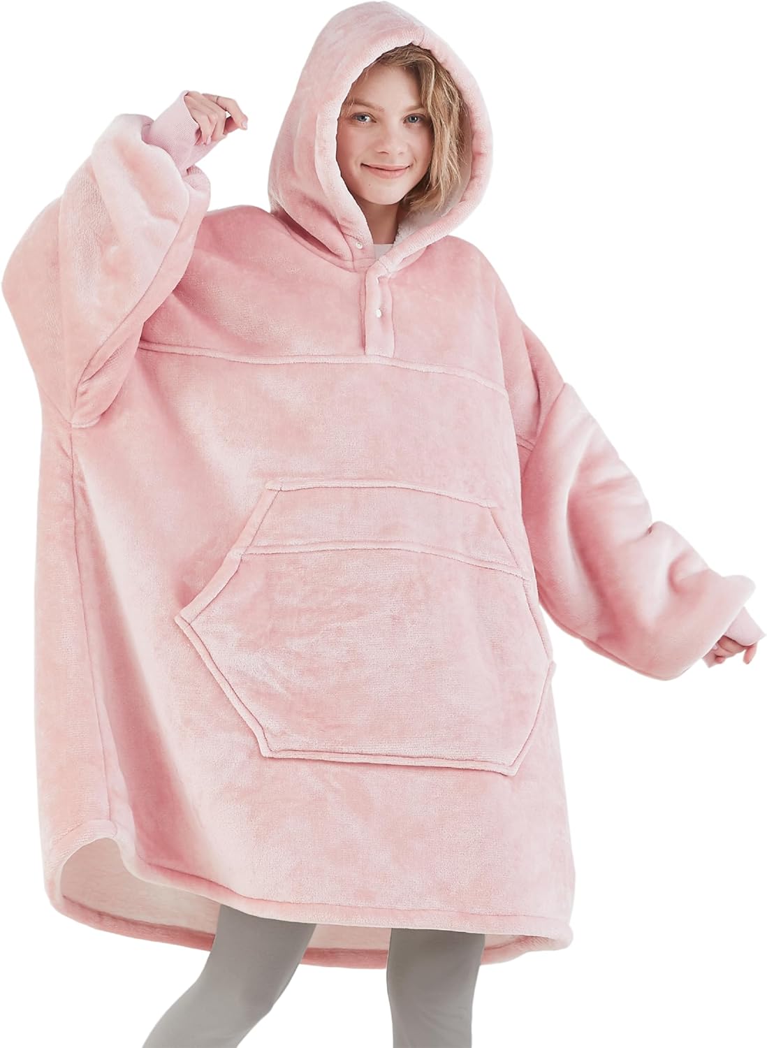 Cozy Wearable Blanket Hoodie - One Size Fits All