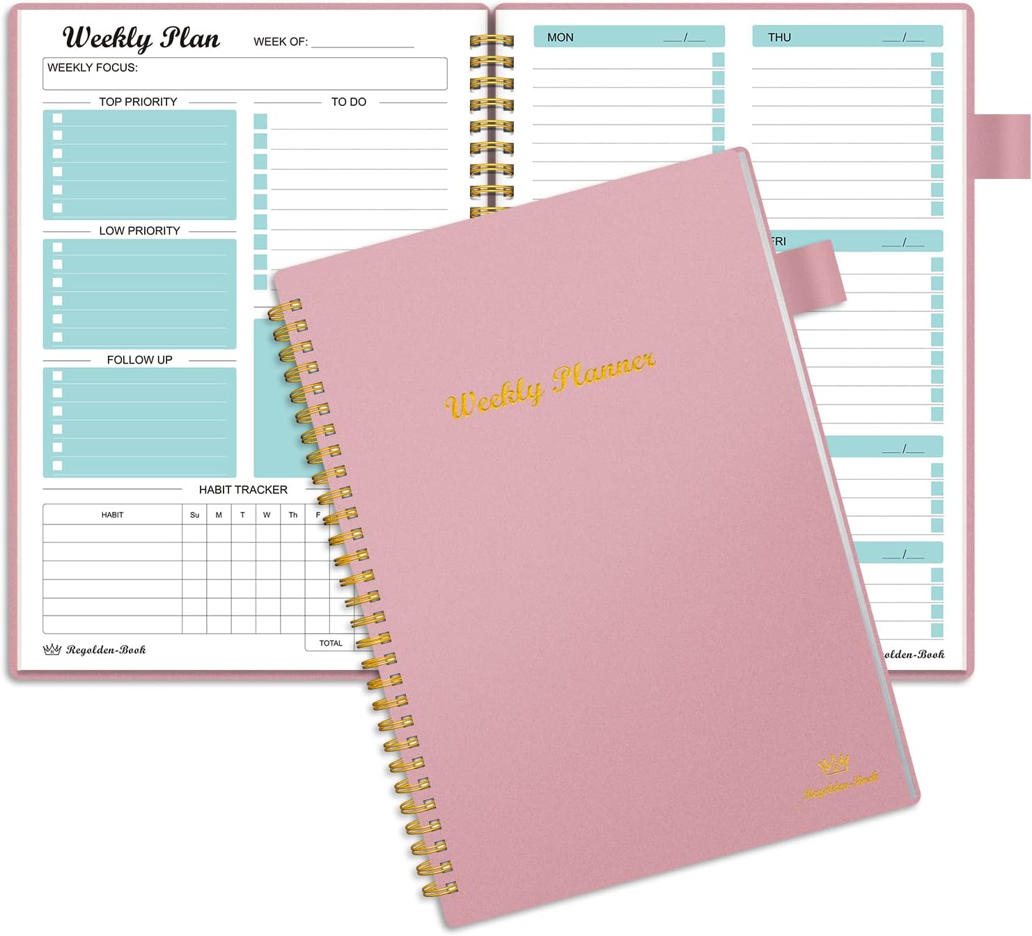 Regolden-Book Weekly Goals Planner: Organize & Achieve