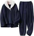 Mens Coral Fleece Pajama Set - Fluffy 2 Piece Winter Loungewear