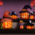 Light Up Pumpkins Halloween Decorations Set of 6 - Colorful LED Jack O