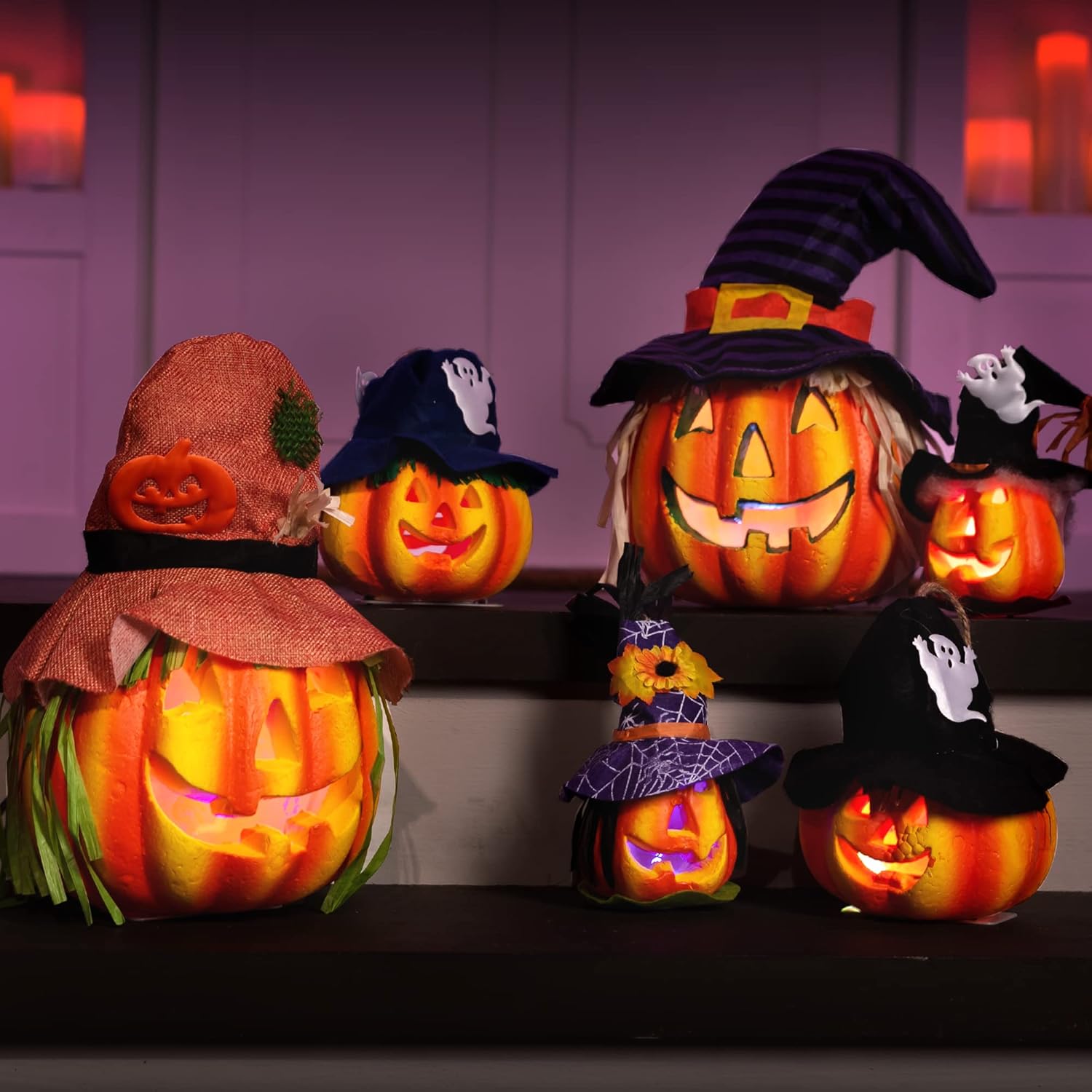 Light Up Pumpkins Halloween Decorations for Indoor Outdoor Fun