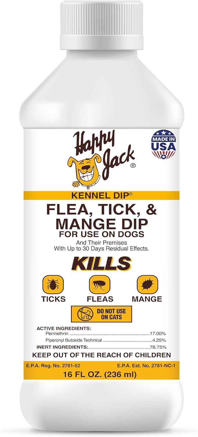 Happy Jack Flea Tick Treatment Spray for Dogs 16 oz