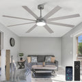 66 in Ceiling Fan with Light and Remote - Quiet Reversible DC Motor