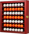 Golf Ball Display Case Wall Mounted Holder - Lockable 49-Ball Cabinet