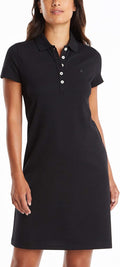 Nautica Women's Short Sleeve Stretch Cotton Polo Dress - Comfy Classic