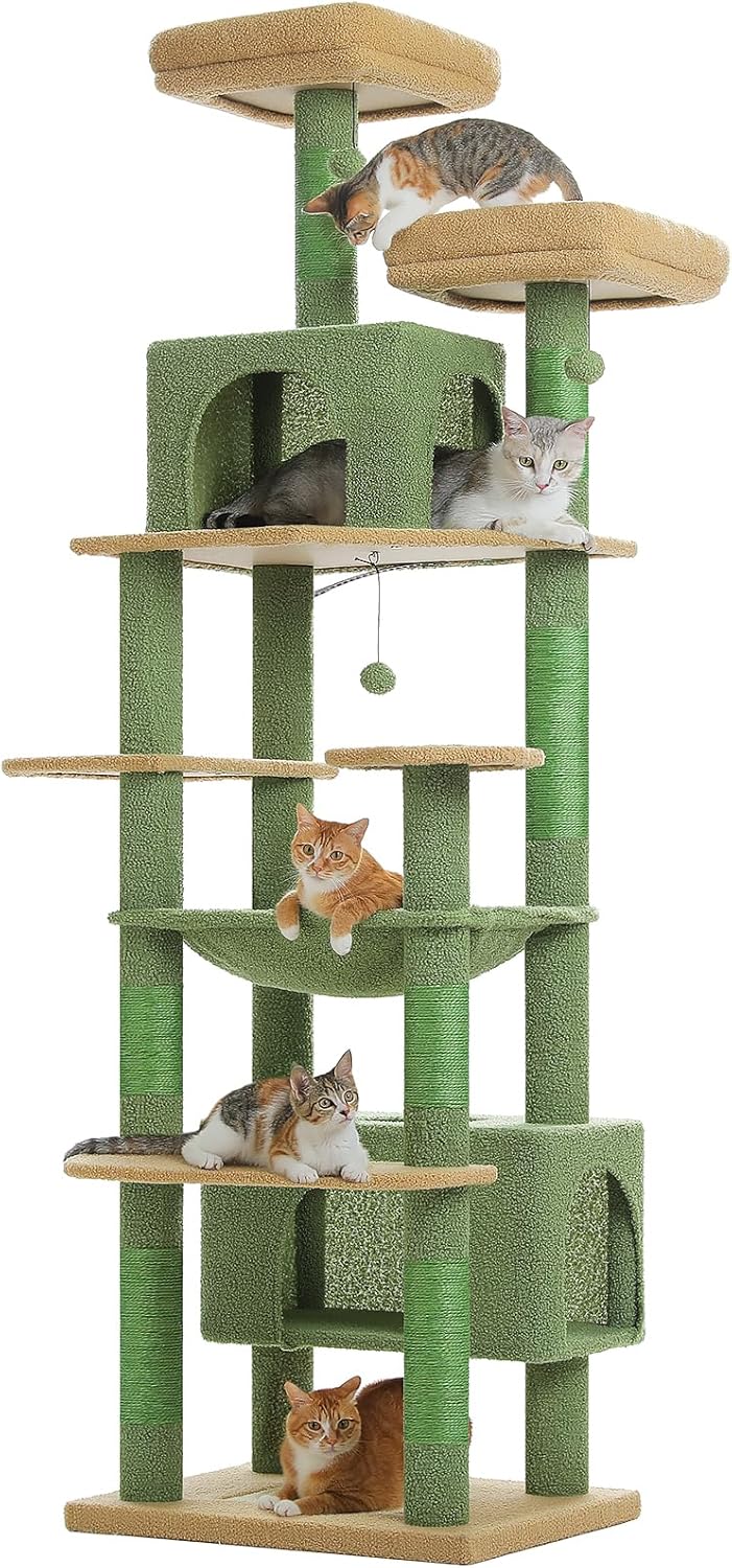 Heavy Duty Cat Tree for Large Cats - 81in Cactus Tower