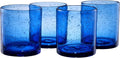 Artland 14oz Double Old Fashion Glass Set of 4 - Cobalt Blue Seeded