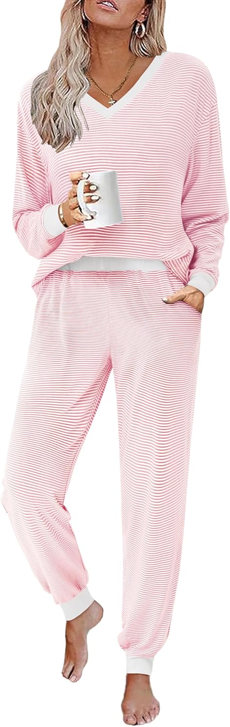 Soft Striped Pajama Sets for Women - Comfy Lounge Wear