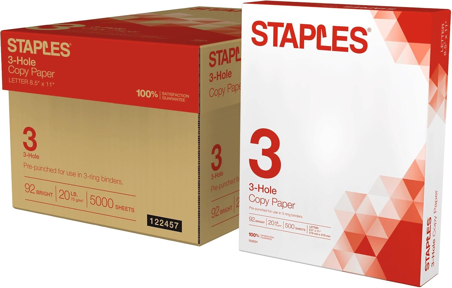 Staples Copy Paper, 8 1/2in x 11in, 3 Hole Punched, Case Review