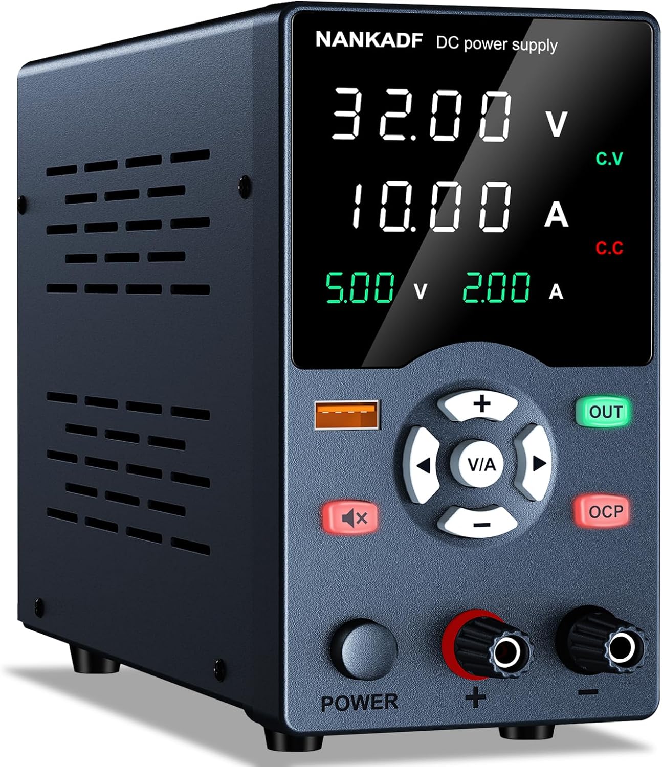 NANKADF DC Power Supply with USB Fast Charging and Mute Mode