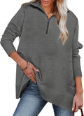 Dokotoo Women's Casual Oversized Half Zip Sweatshirt - Relaxed