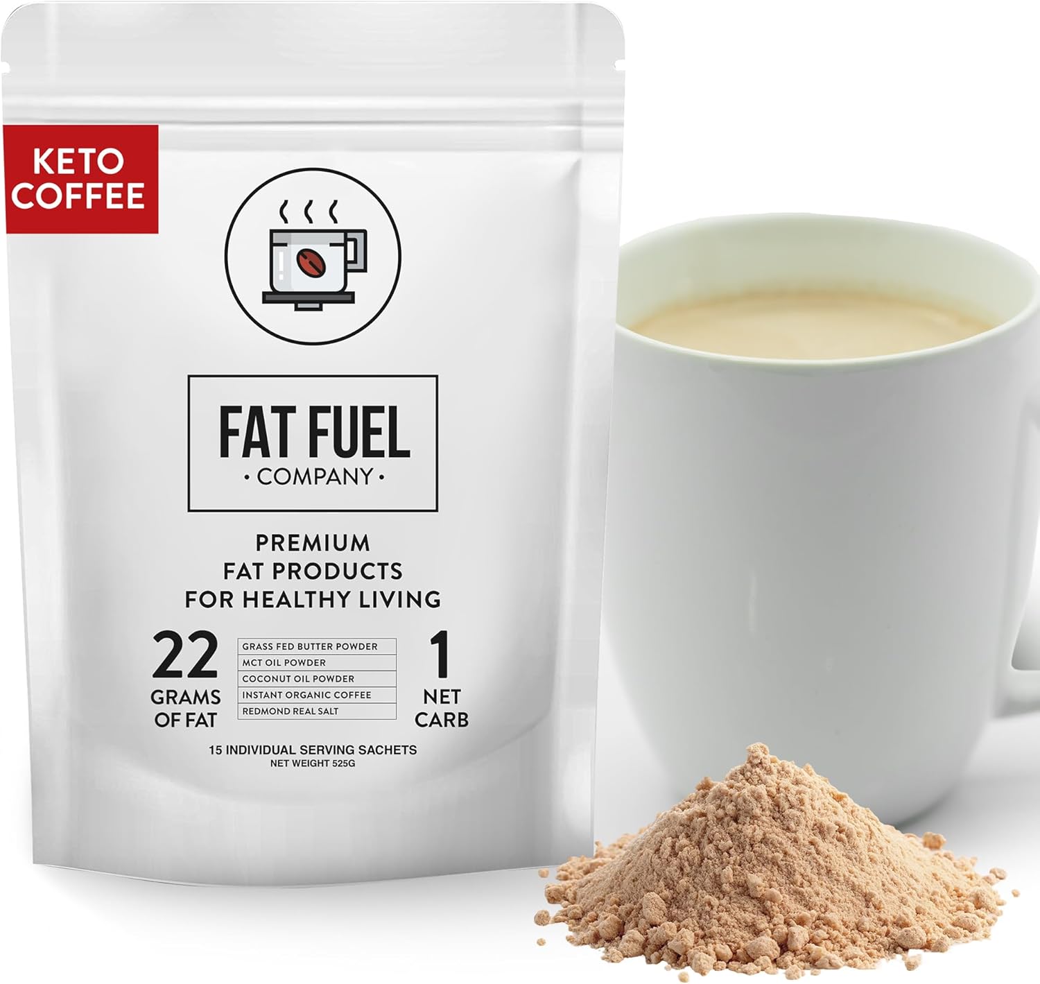 FAT FUEL Keto Coffee - Instant Energy Booster for Keto Diet