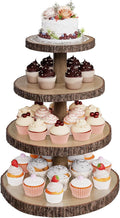 Wood Cupcake Stand 4 Tier Wooden Cupcake Tower - Rustic Display Stand
