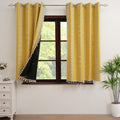 ColorBird 100% Blackout Boho Curtains 63 in Panels - Thermal, Mustard