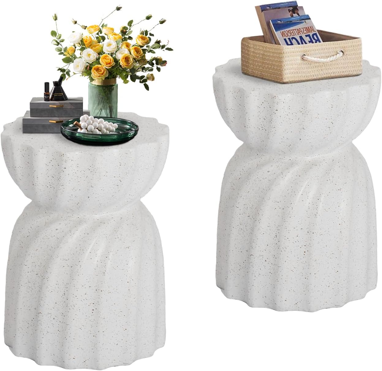 COSIEST Set of 2 Outdoor Side Table for Modern Living Spaces