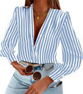 Women's Business Casual Long Sleeve Button Down Blouse - Lightweight
