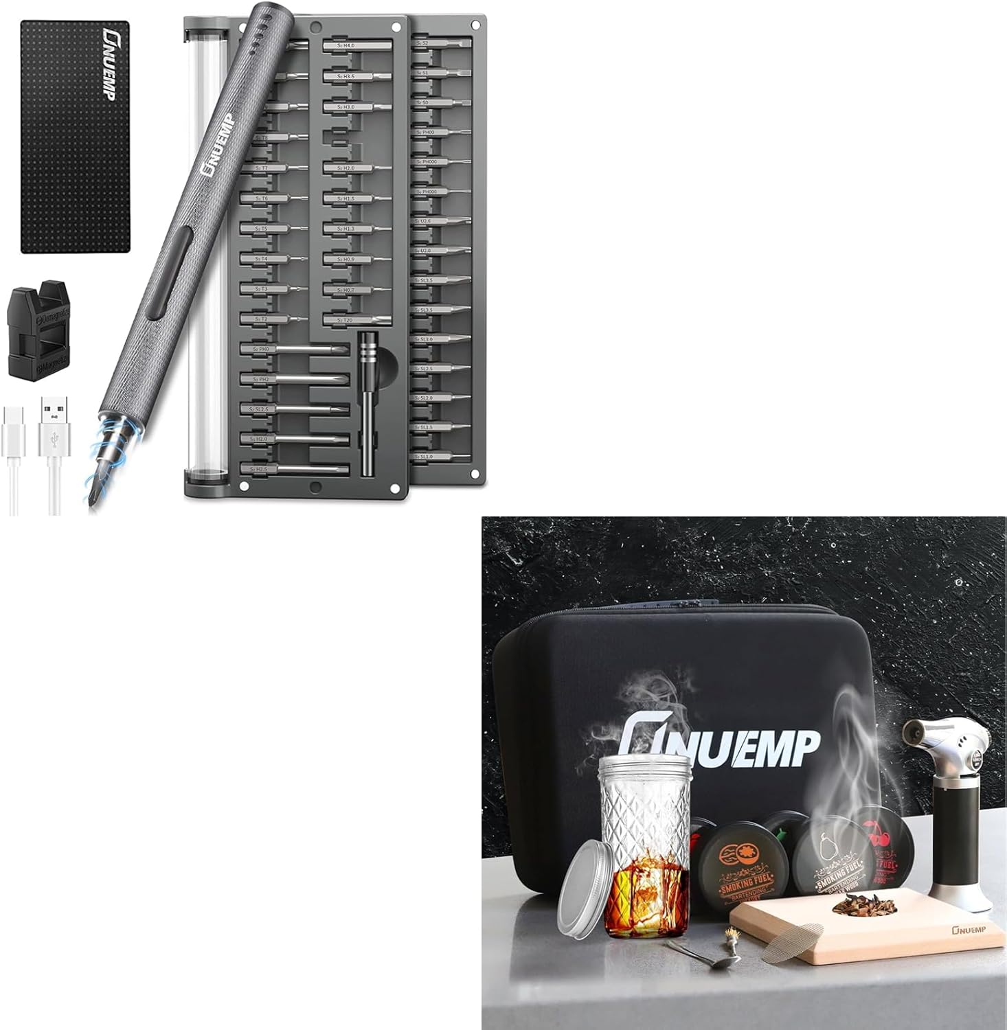 ONUEMP Mini Electric Screwdriver + Cocktail Smoker Kit