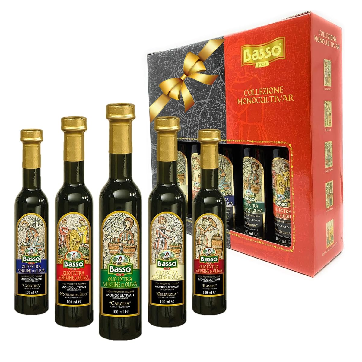 BASSO 1904 Extra Virgin Olive Oil Gift Set - 5 Varieties