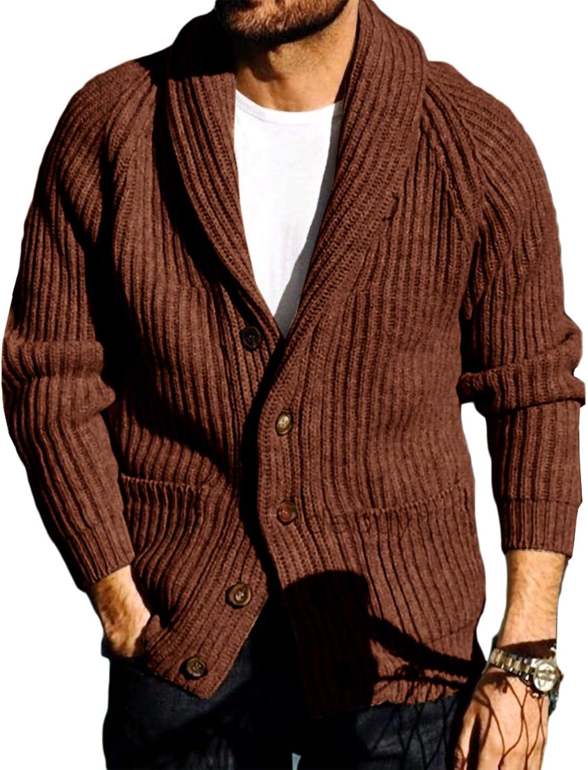 Runcati Mens Shawl Collar Cardigan Sweaters for Stylish Comfort