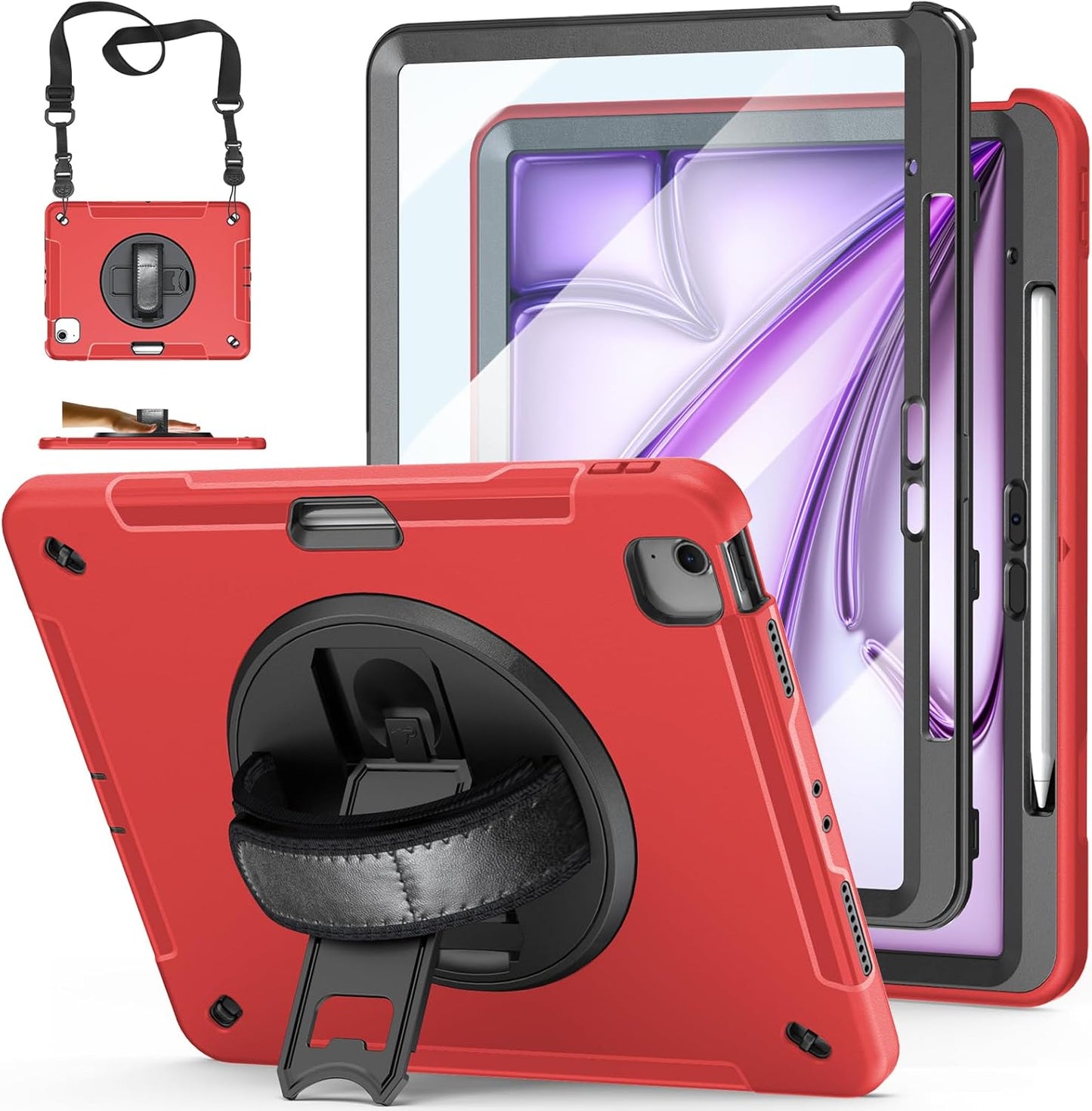 TPU Shockproof Case for iPad Air 13 Inch with Stand and Strap