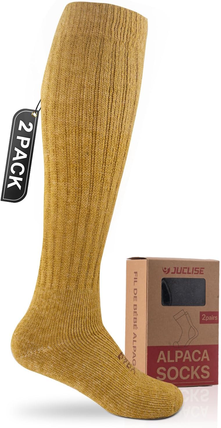 Alpaca Wool Knee High Boot Socks for Ultimate Winter Comfort