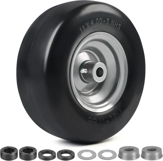 LotFancy 11x4.00-5 Flat Free Lawn Mower Tire for Zero Turns