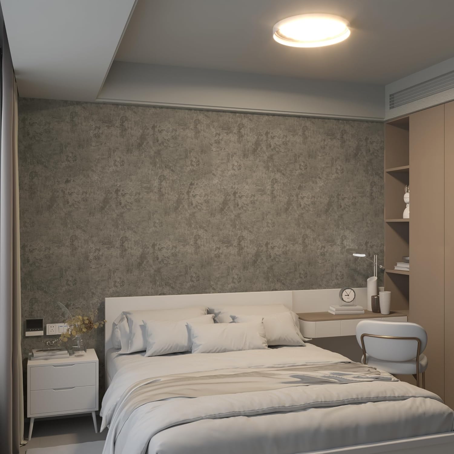 16in591in Light Brown Grey Concrete Wallpaper for Stylish Decor