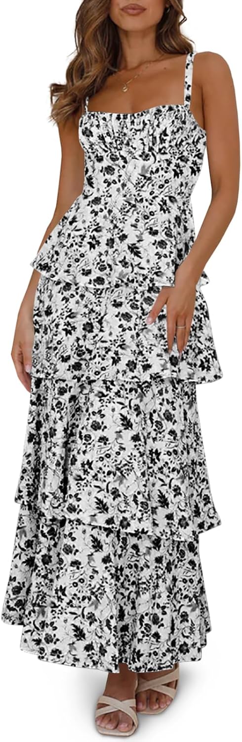 Fisoew Womens Floral Maxi Dresses for Summer Fun and Style