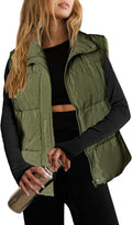 Women Puffer Vest Lightweight Stand Collar Sleeveless - Warm Zeagoo