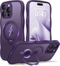 iPhone 16 Pro Case with 360 Spin Magnetic Stand - Deep Purple