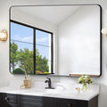Large Bathroom Mirror 48 x 36 in - Modern Rounded Corner Wall Mirror