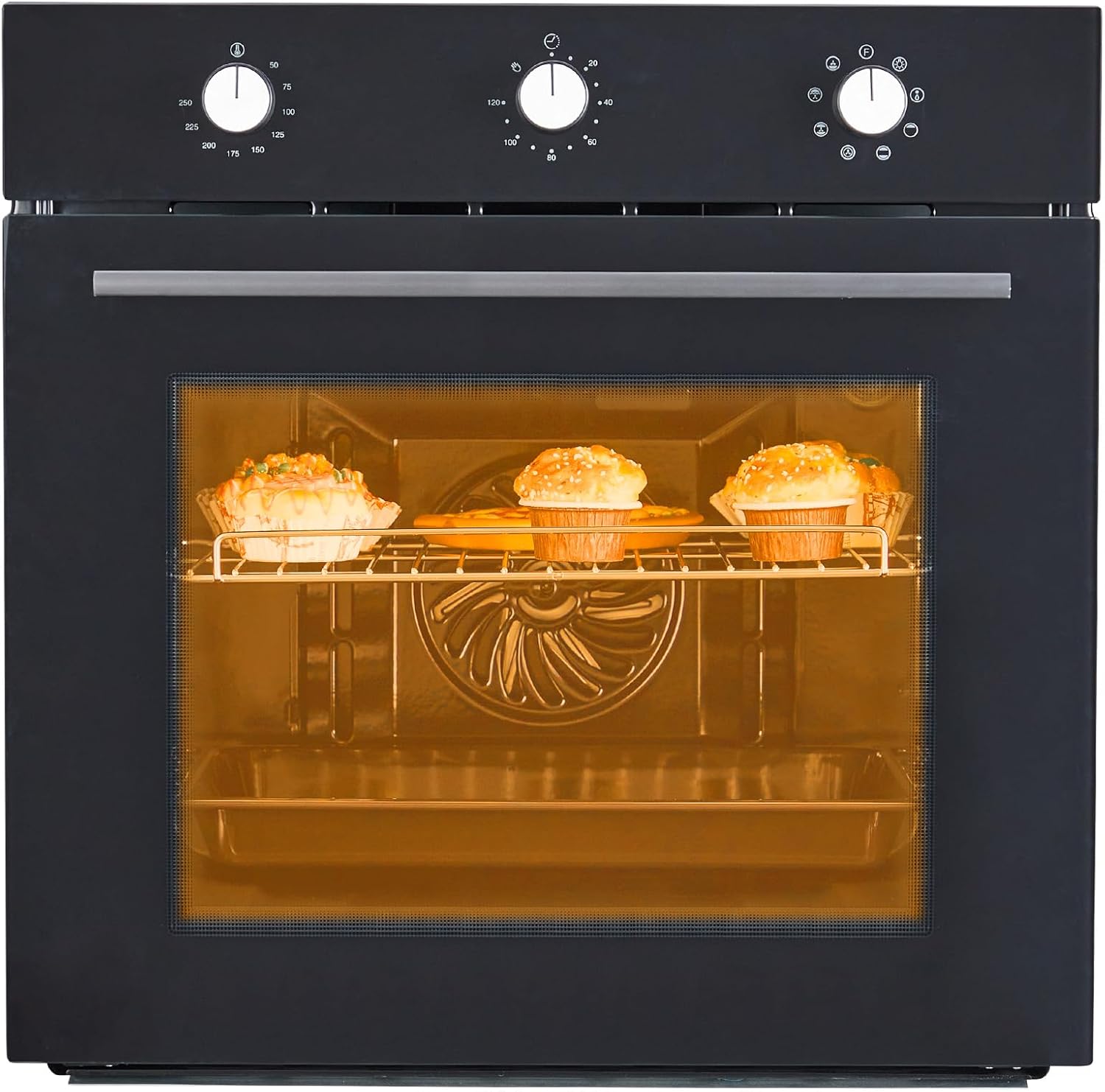 24 Inch Built-In Electric Oven with 8 Cooking Modes and Safety Lock