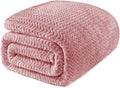 Queen Size Pink Wave Fleece Blanket 90x90 in - Lightweight Cozy