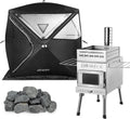 WillowyBe Portale Outdoor Sauna Set with Tent and Wood Stove