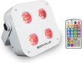 Rockville Mini IR4 LED Wash Light for DJs and Events Lighting