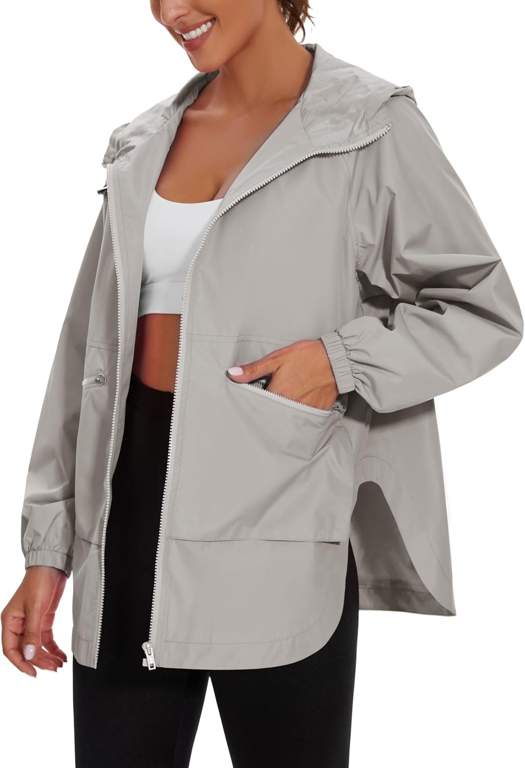 PESION Womens Waterproof Raincoat Lightweight Windbreaker Jacket