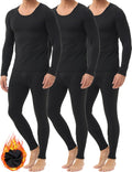 3 Pack Thermal Underwear for Men Long Johns Fleece Lined Soft Warm Set